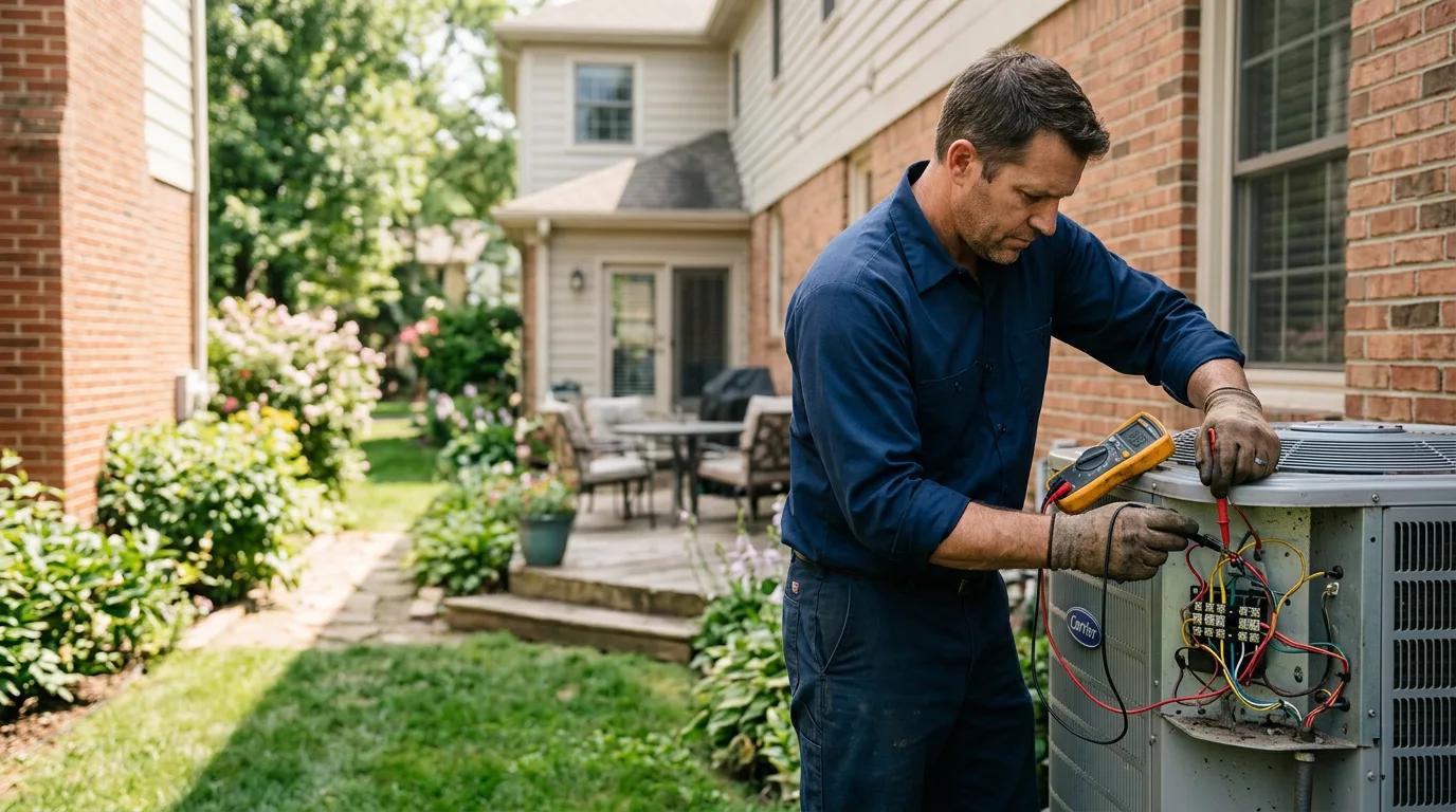 HVAC technician working near La Crosse, VA